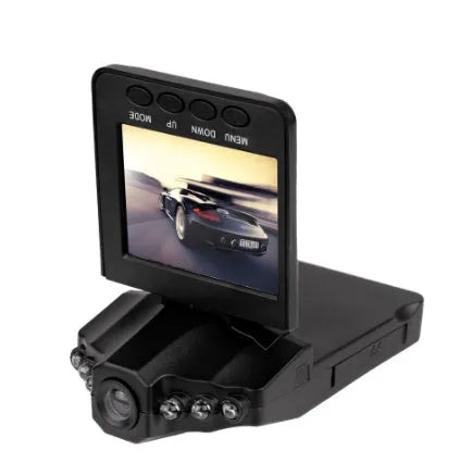 H198 HD infrared car dashcam with aircraft nose design on a dashboard.