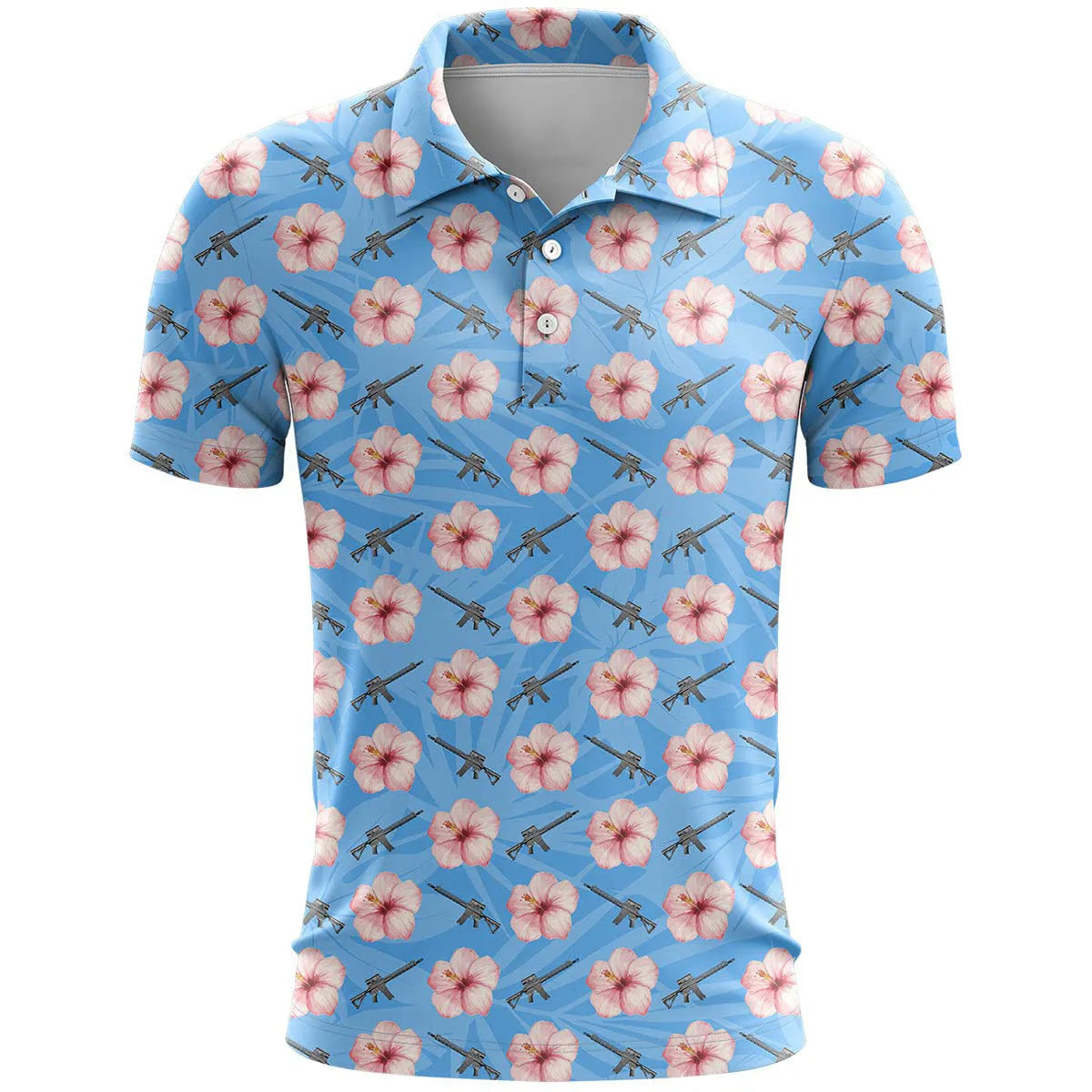Man's loose-fit short sleeve sports t-shirt in lightweight birdseye polyester fabric on a hanger.