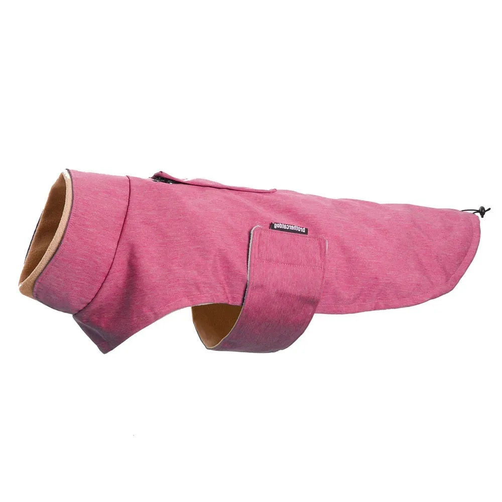 Grey polyester dog vest for a medium large breed on a mannequin.