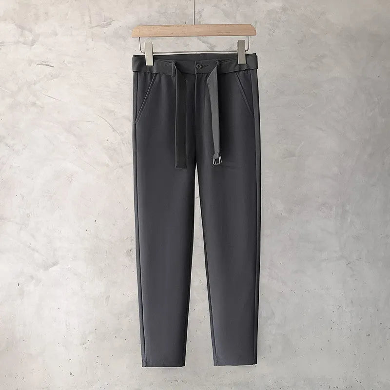 Boys slim straight wool trousers in tapered design with straight leg opening