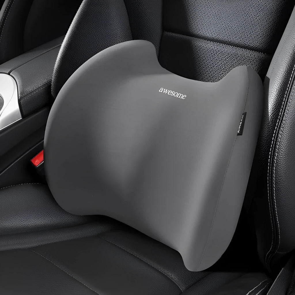 All-cotton car memory pillow set showing headrest and lumbar support pillows in black blue ice silk colour