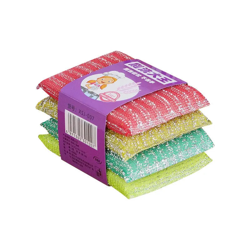 Macaron coloured pinstripe fabric dishwashing sponge mop for kitchen scrubbing.