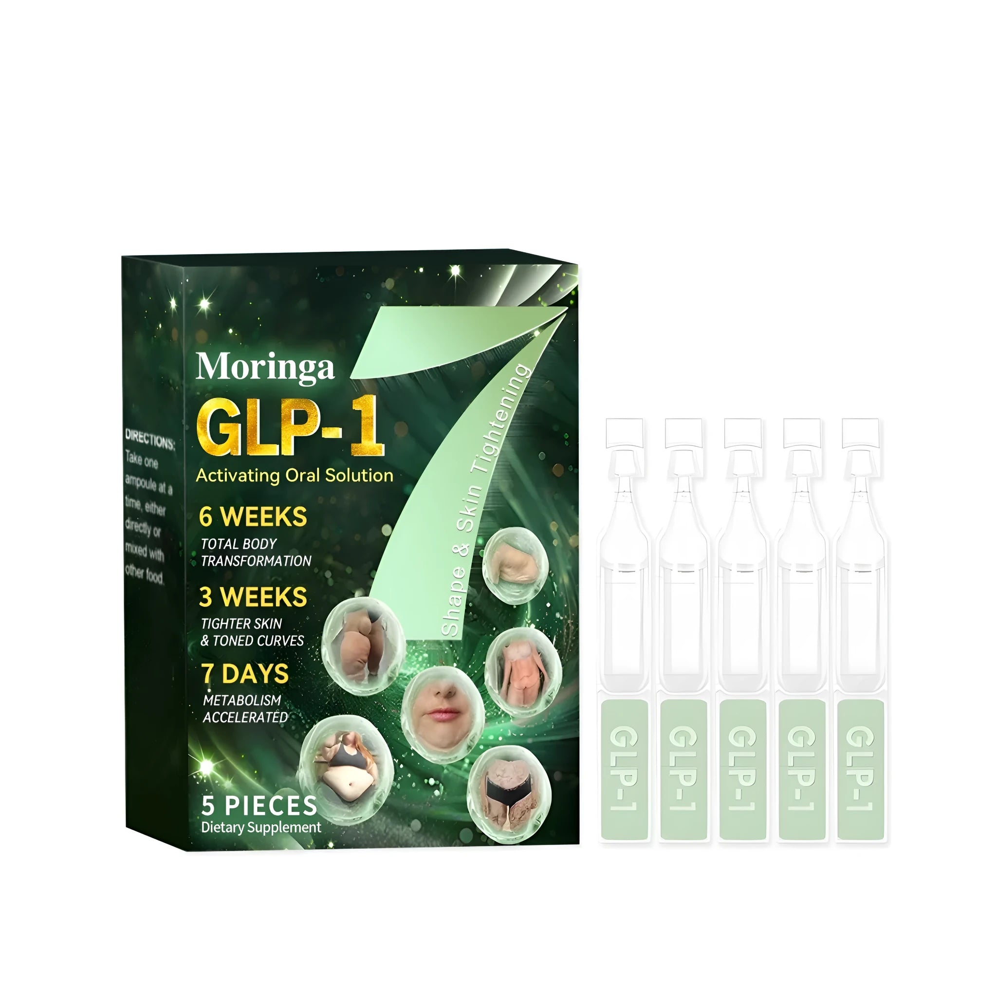 Five Fat Decomposition Drops dietary supplement with gluconic acid lactone, vitamin B1, and mint leaf extract