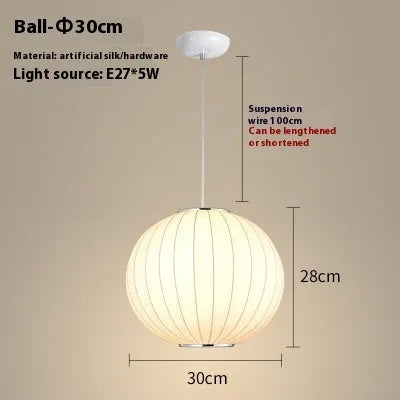 Fabric chandelier lantern lamp with iron frame, LED light source, available in multiple sizes from 30cm to 80cm