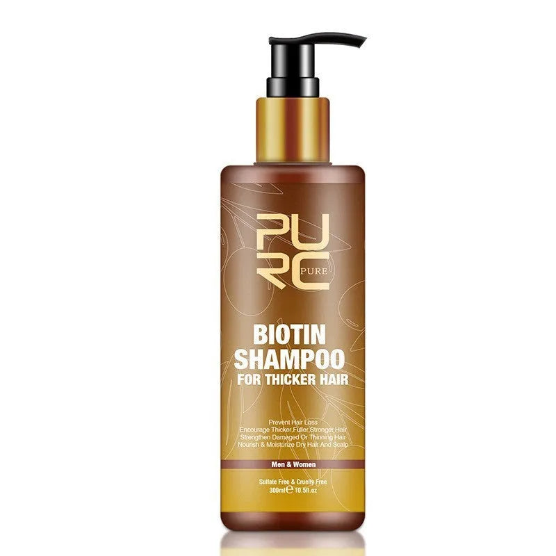 Ginger biotin hair care set with 300ml shampoo, 300ml conditioner and 30ml biotin essential oil
