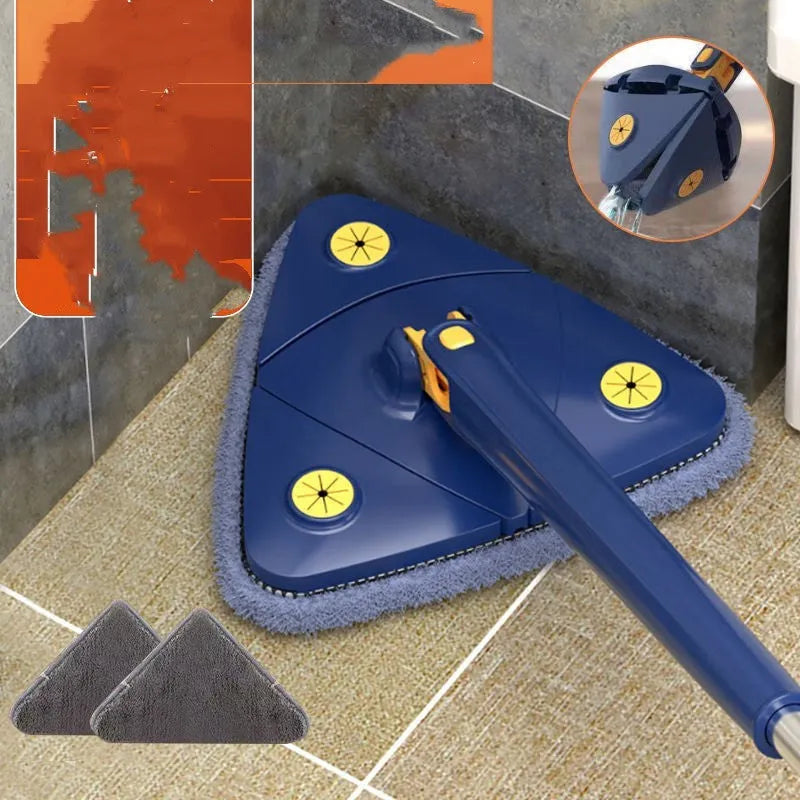 Triangle hand twist mop in Pearl White for ceiling and floor cleaning with replaceable cloth