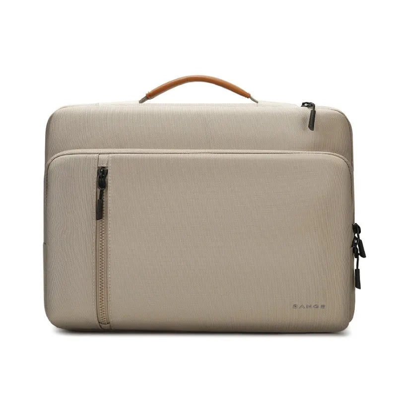 14 inch nylon laptop sleeve with silk cloth lining, seismic protection, shown in khaki, pink, blue, and black
