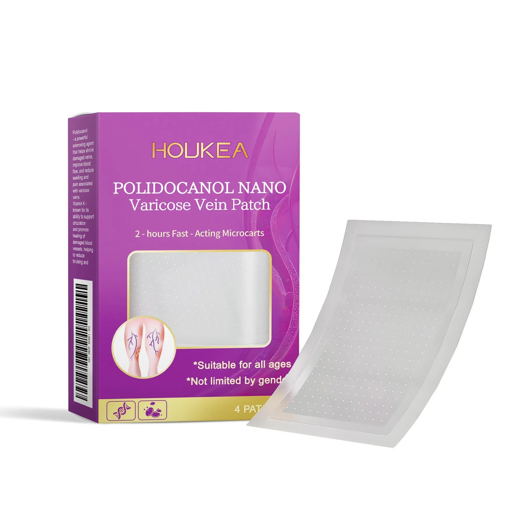 Pack of four moxa and ginger microneedle patches for skincare.