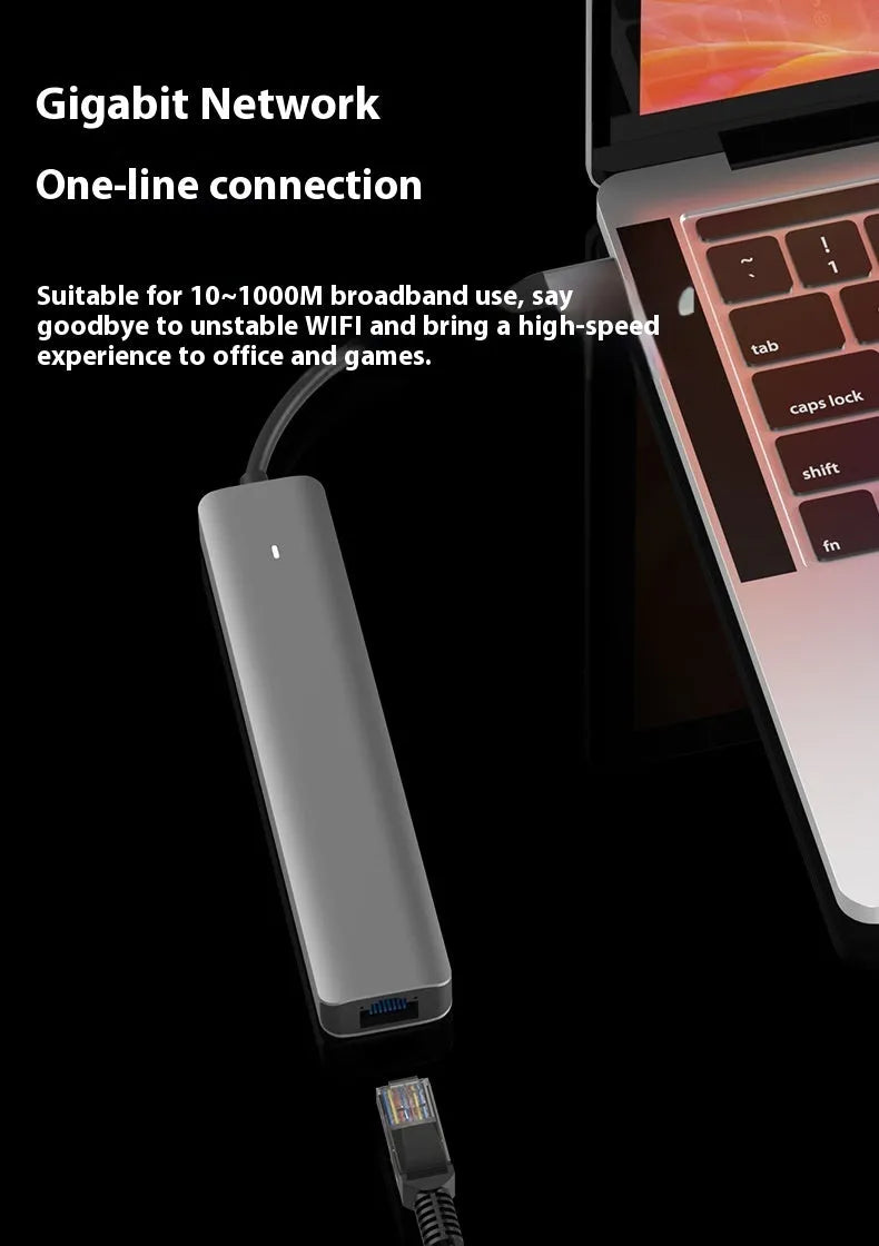 LQT-LH07 7-in-1 PD computer hub with multiple ports for laptop connectivity expansion.