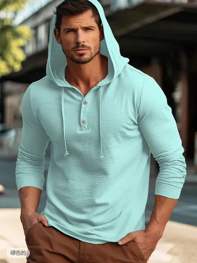 Casual cotton sports hoodie pullover top in apricot colour on a hanger