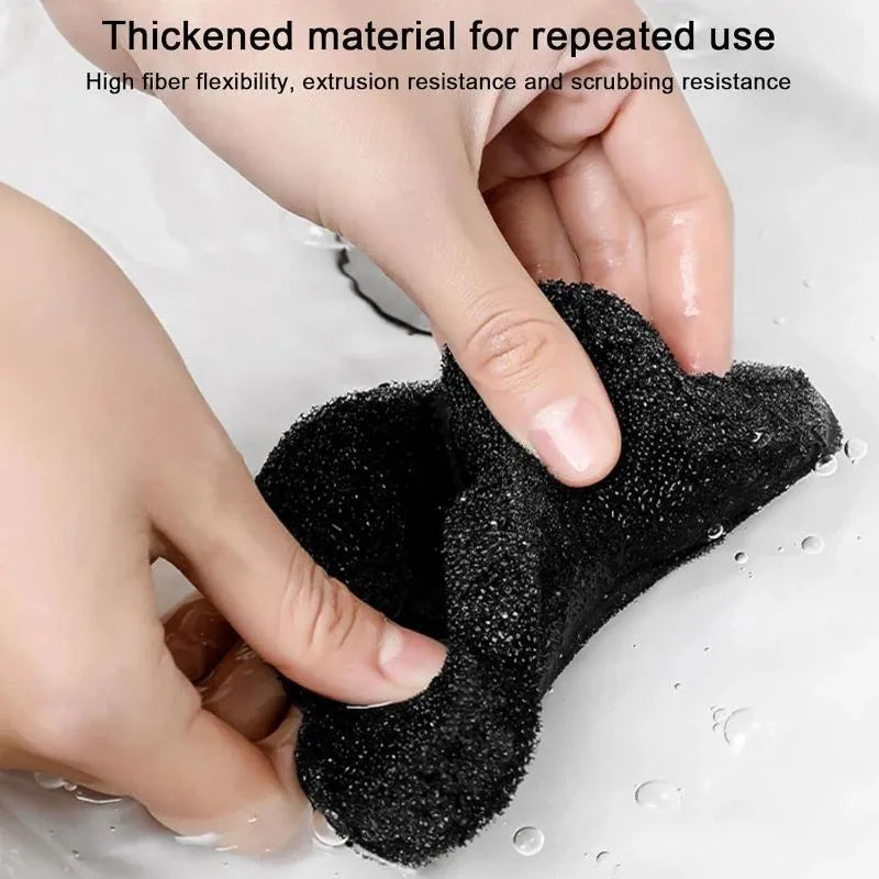 Black bear shaped sponge cleaning ball for pet hair removal from fabrics