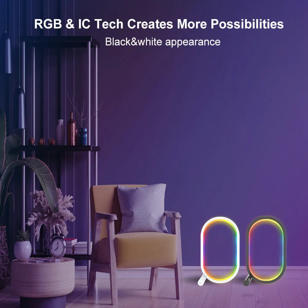 Smart RGB ambience light in black or white with USB power and Bluetooth or graffiti WIFI app control