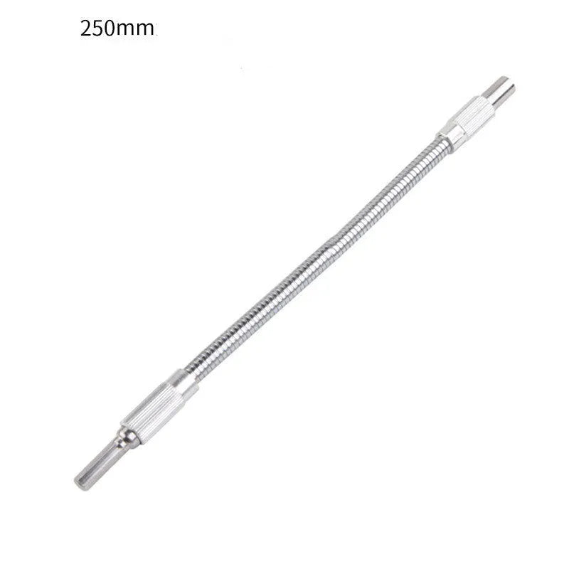 Silver metal flexible shaft adapter for cordless drills with 6.35mm shank for multi-angle grinding work