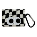 Black and white checkerboard pattern AirPods protective cover with large eye design for Apple AirPods models