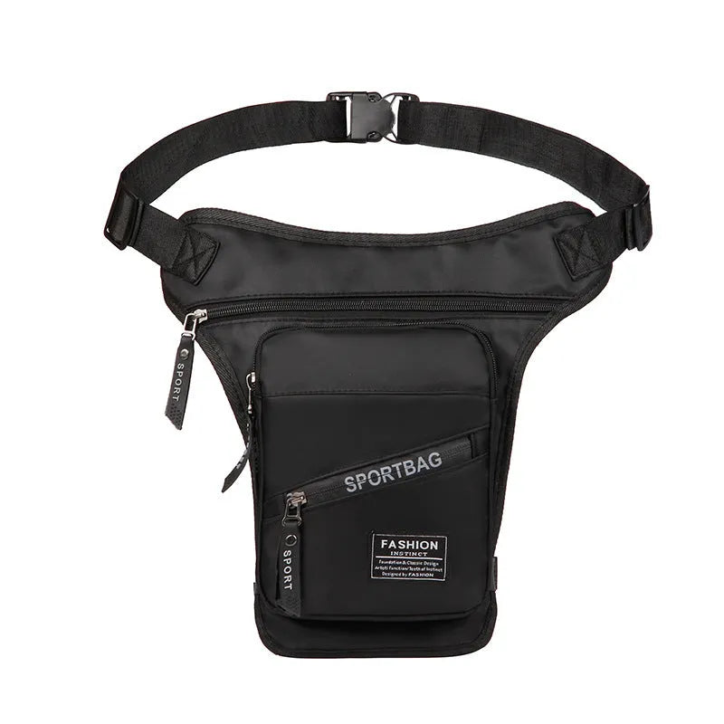 Crossbody cycling leg bag in nylon material with waterproof and anti-theft features