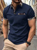 Men's loose fit plaid colourblock t-shirt with zip detail on sleeve in multiple colour options.