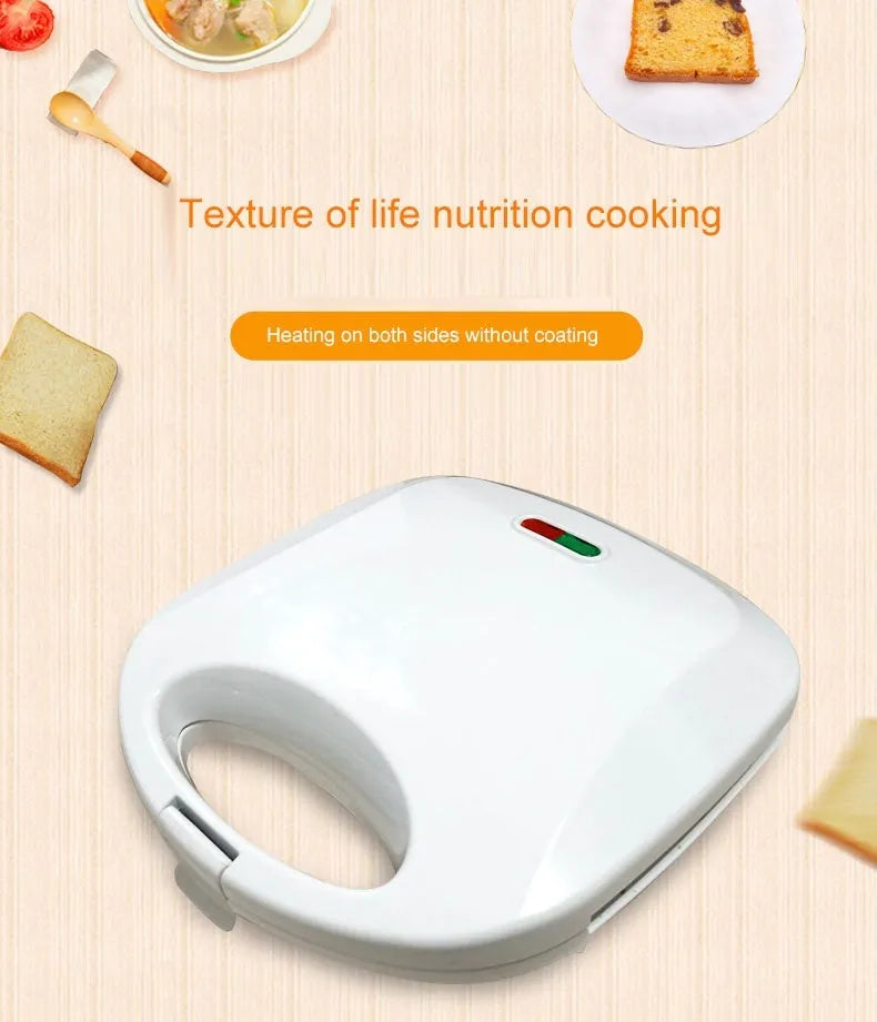 White double-sided sandwich machine with 750W power and 110x130mm baking tray