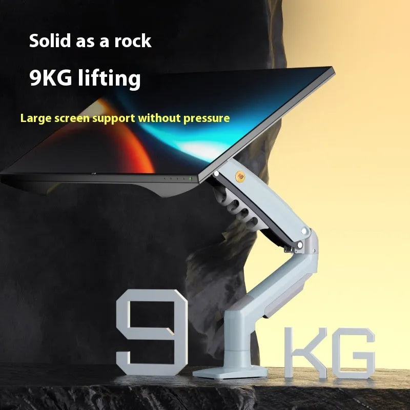 F80-XV grey computer monitor bracket robotic arm, 42 x 31 x 10cm, aluminium alloy and ABS plastic construction