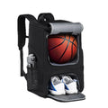 Black Oxford cloth basketball training backpack with large capacity for sports equipment
