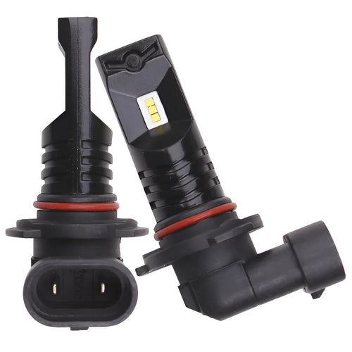 Black automotive LED fog lamp bulb with aviation aluminium housing for 9005/9006 sockets
