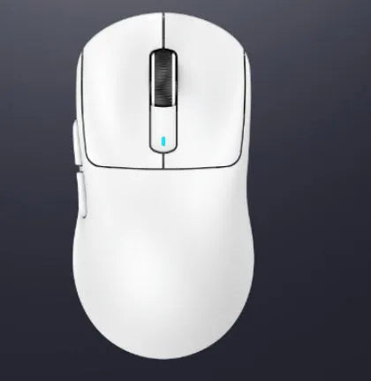 Black rechargeable Bluetooth mouse with three connectivity modes shown with USB receiver and parachute cable