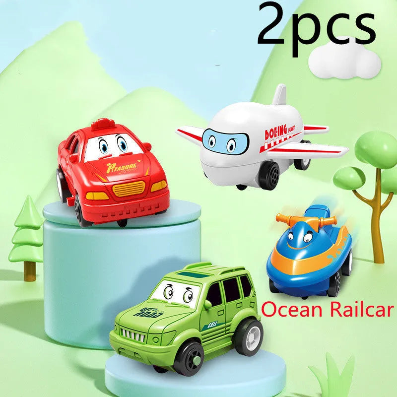 Children puzzle electric railroad speeder with DIY assembly track and automatic car, dinosaur theme