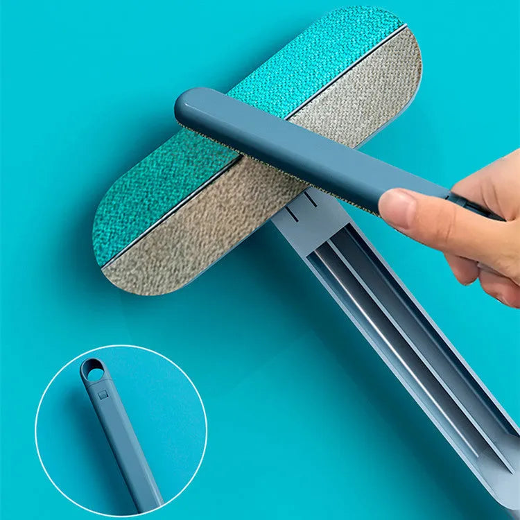 Multifunctional 4-in-1 pet hair removal brush cleaner for window screens, clothes and tiles with flannel surface