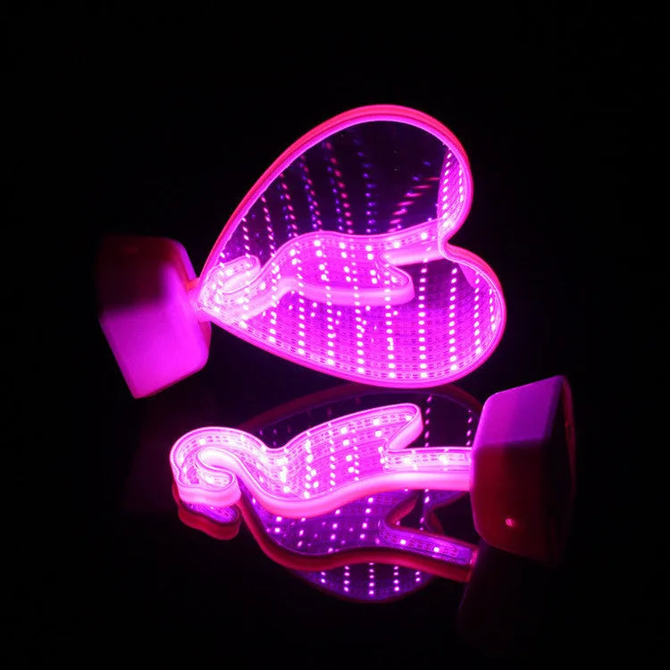 LED double-sided love tunnel light with rose red illumination measuring 16cm wide by 7cm deep by 19cm tall