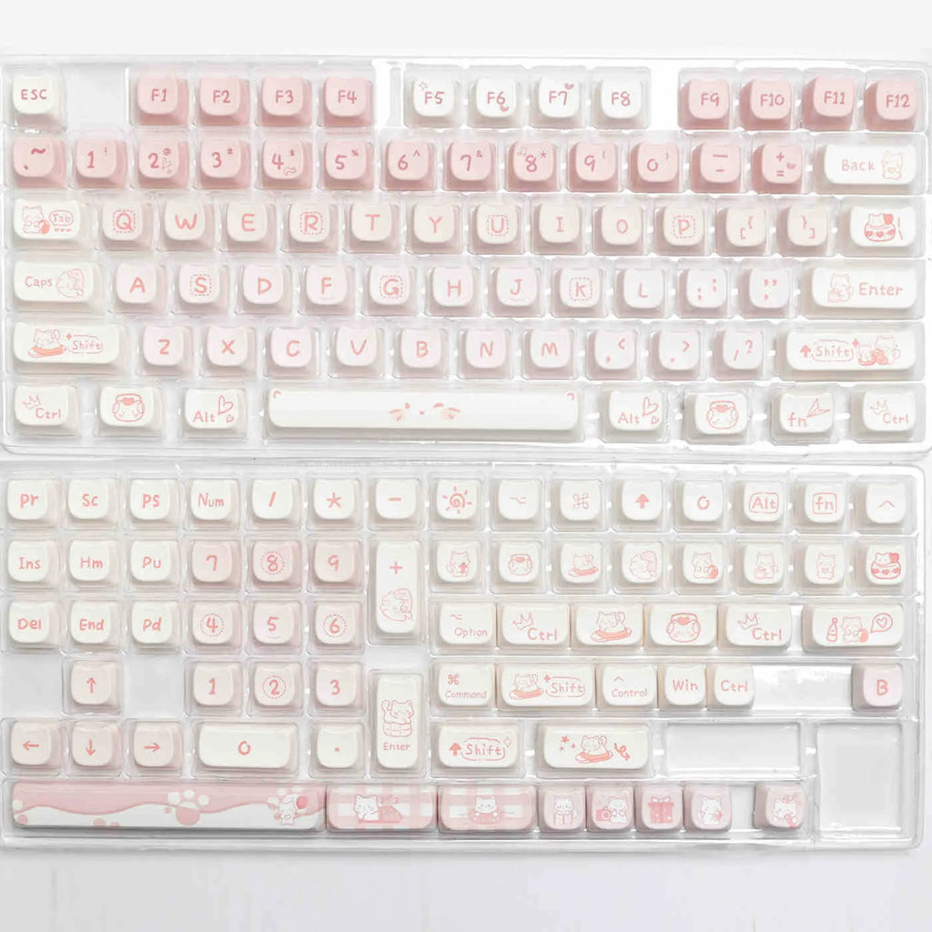 Full set of PBT dye-sublimated keycaps for mechanical keyboards with over 98 keys
