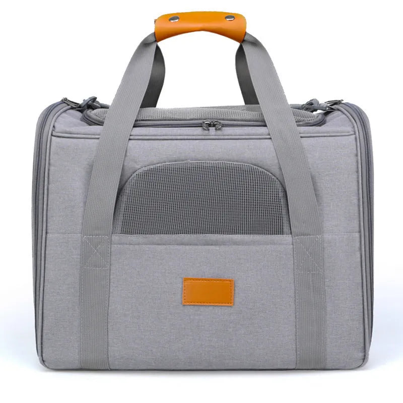 Foldable Oxford cloth pet diaper bag for small dogs and cats, 45x35x33cm, in black, with shoulder strap.