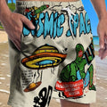 Men's simple style casual shorts in polyester fabric, shown in one of multiple colour options.