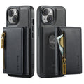 Plastic magnetic wallet phone case with card holder in retro handmade style for iPhone