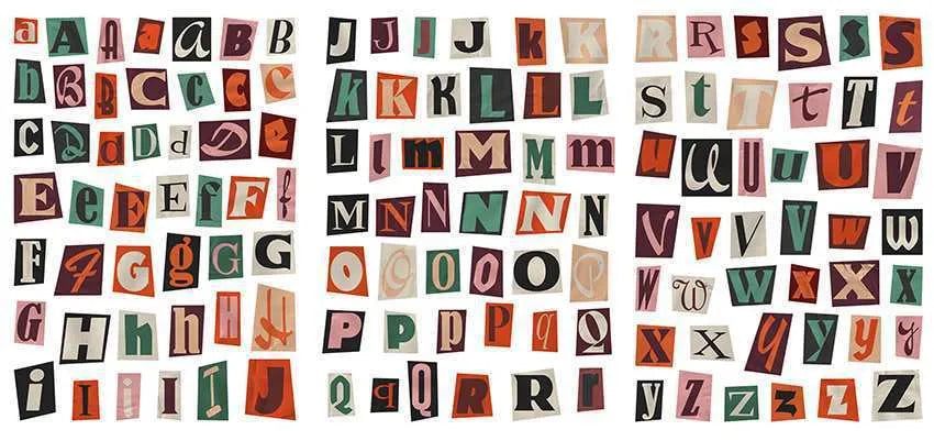 English letters and numbers symbol label sticker sheets showing alphabet sets and week words for decoration