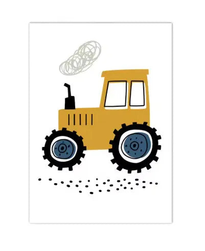 Canvas excavator art poster decoration painting, Nordic style, frameless, available in 10x15cm, 13x18cm, and 15x20cm sizes