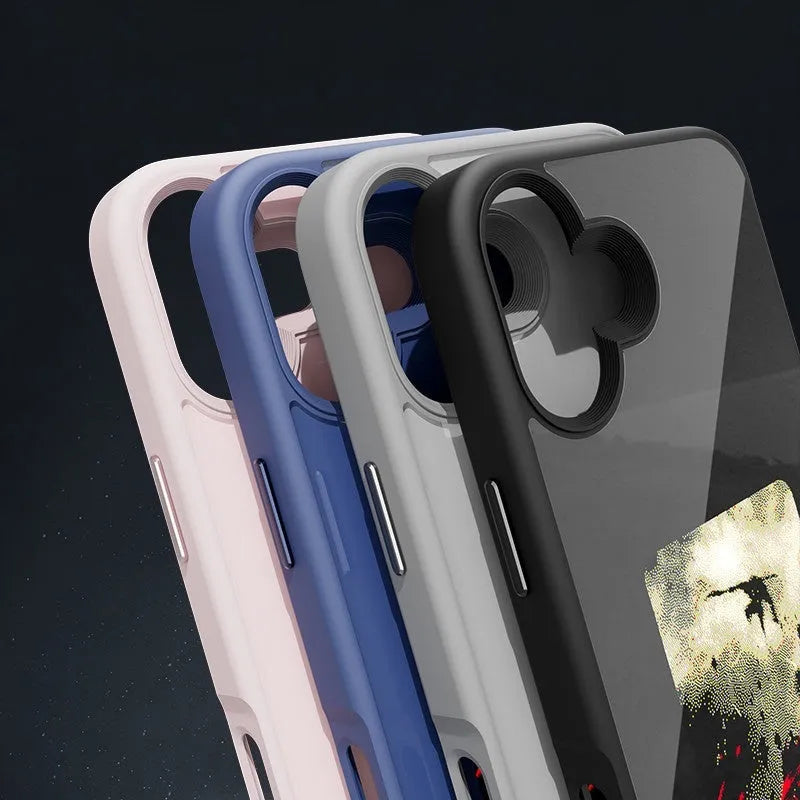 Four colours e-ink screen phone case mirror finish TPU for iPhone 16 Pro Max with black blue grey pink options
