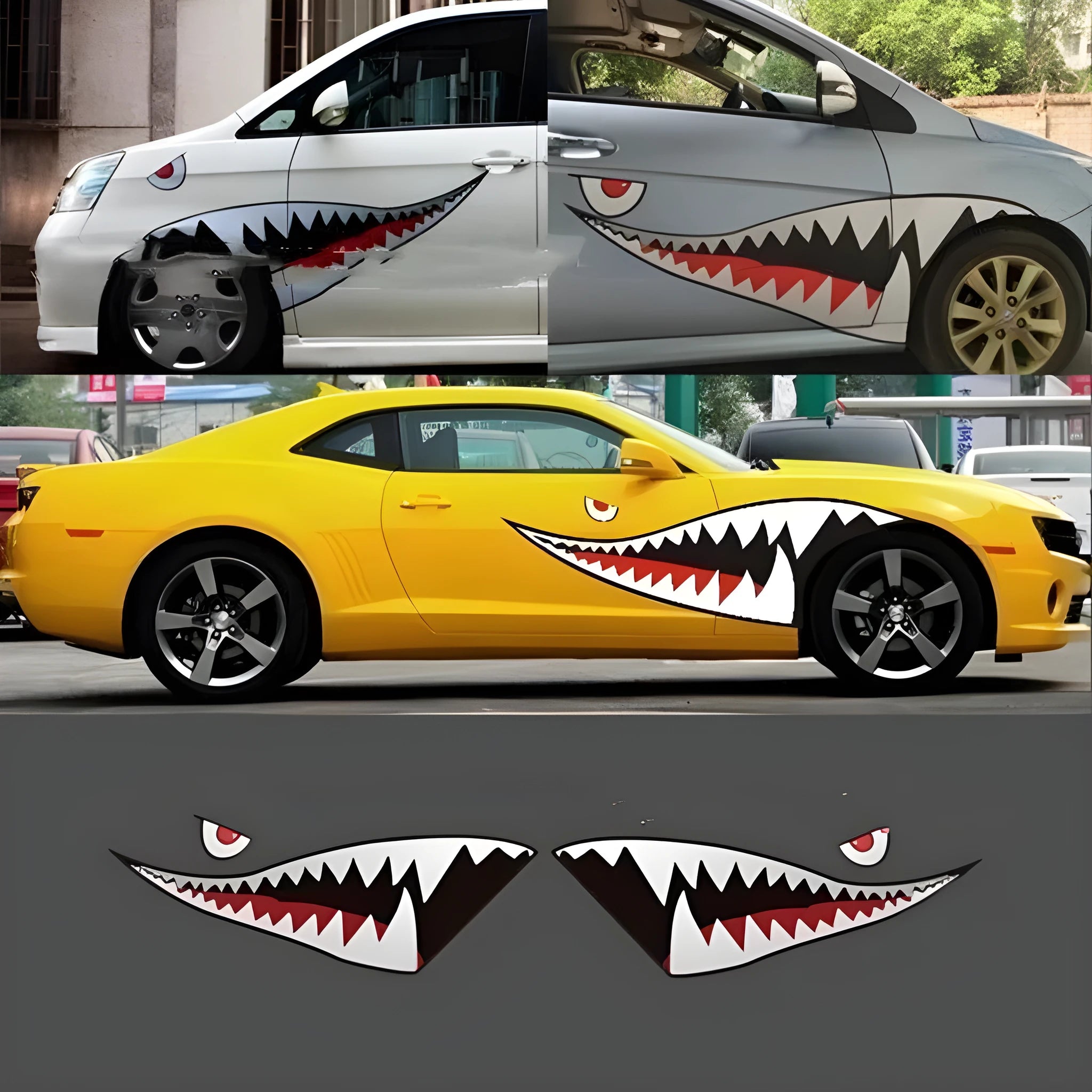Large format Shark series PVC body sticker for outdoor decoration and latte art