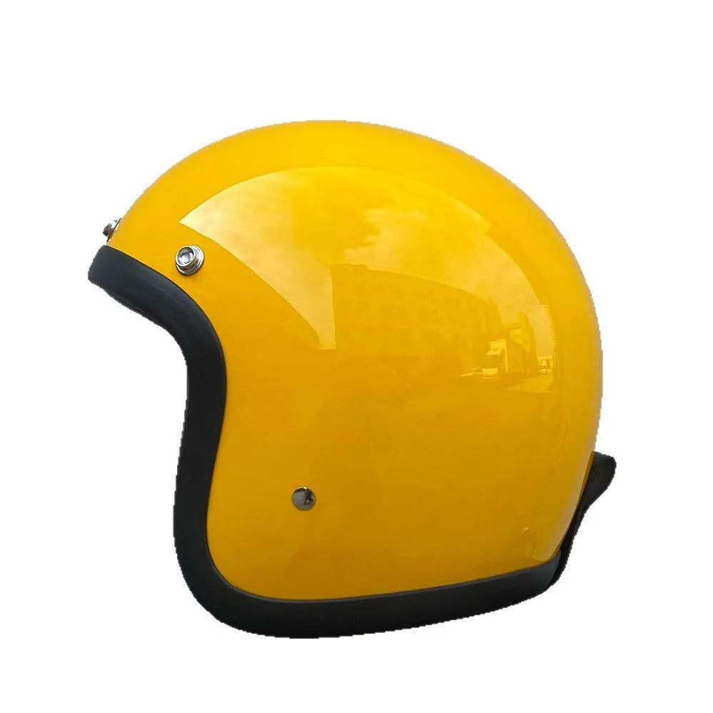 Cement Grey retro open-face motorcycle helmet with clear visor on a plain background.