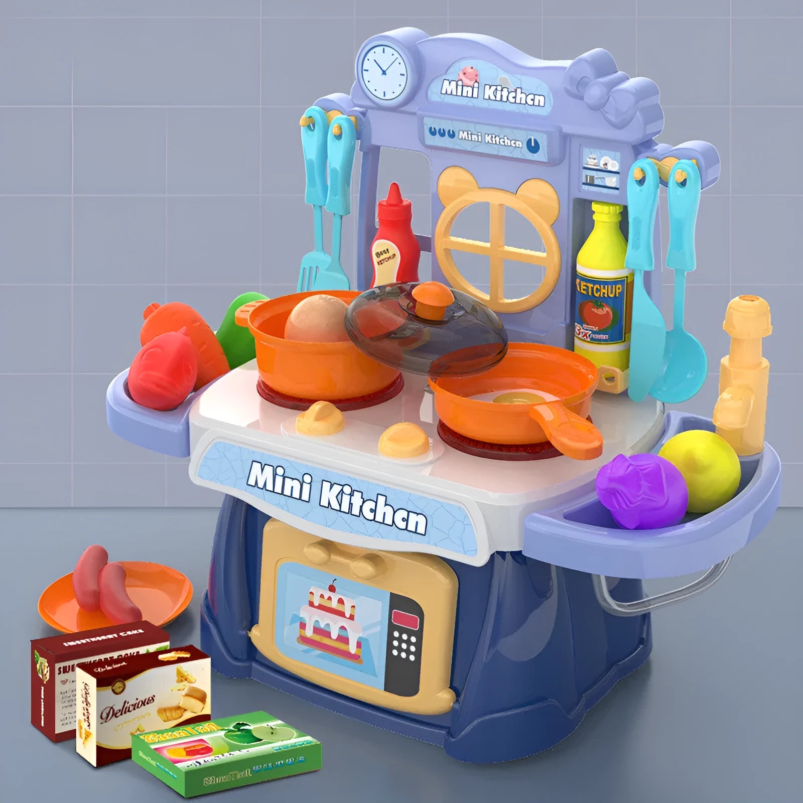 Plastic simulation kitchen toy for children's imaginative role play