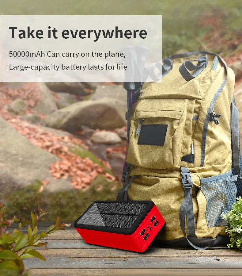 Solar wireless power bank showing multiple colour options and capacity selections