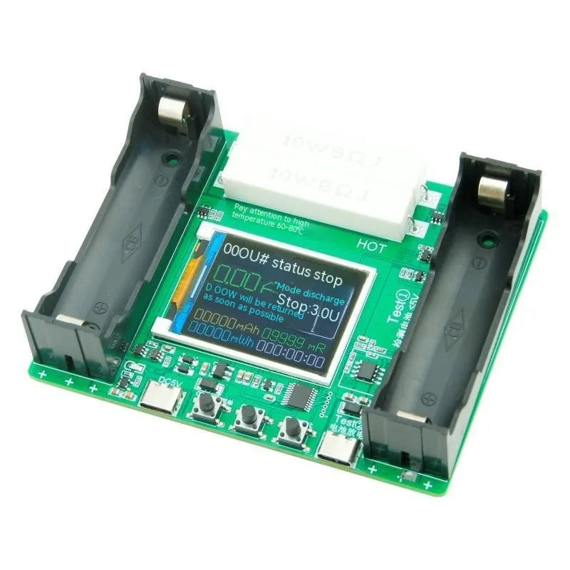 18650 lithium battery capacity internal resistance tester with LCD display and Type-C port