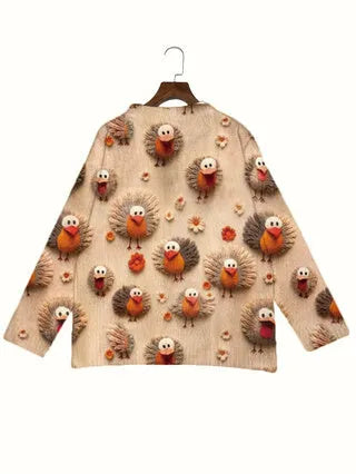 Loose fit oversized lapel collar t-shirt with a full digital all-over print design.