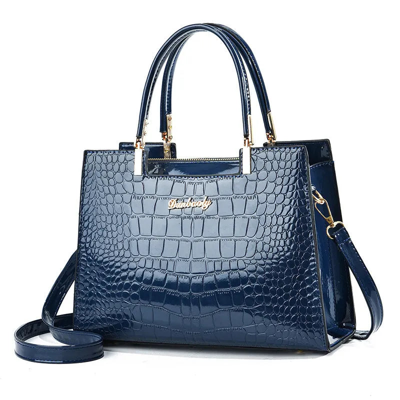 Women's one-shoulder PU handbag in horizontal square shape with medium hard construction