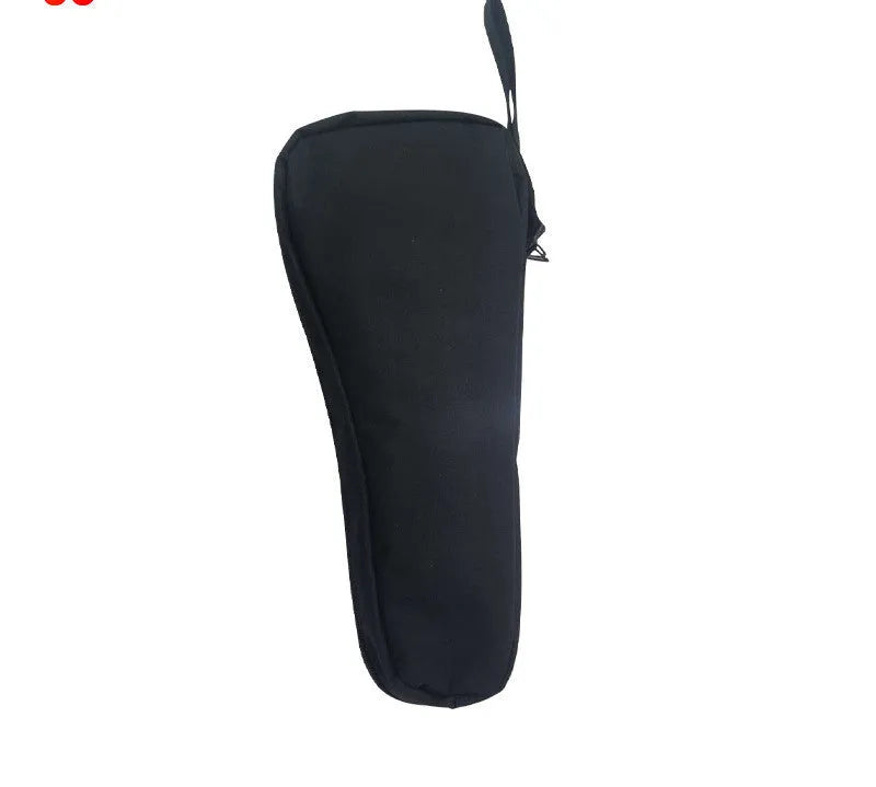 Black cloth storage bag for mobile phone stabilizer, open to show padded foam interior and dual zippers.