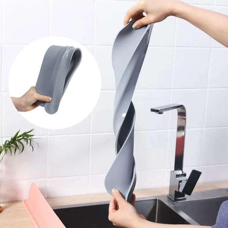 Grey silicone water blocking plate for kitchen sink splash protection