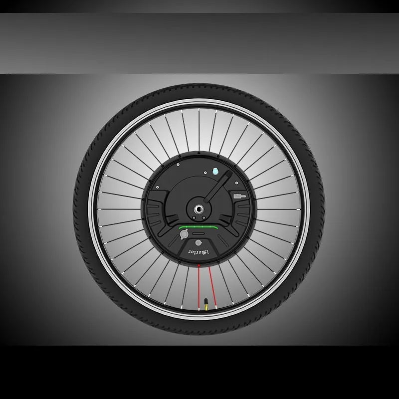Imotor 3.0 black alloy hub motor wheel for electric mountain bike conversion.