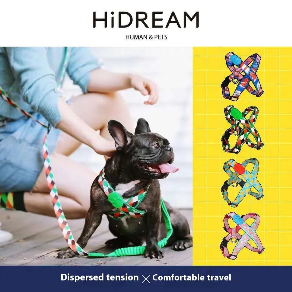 X-type pet traction walking dog chest strap made from nylon, available in multiple colours and sizes S M L