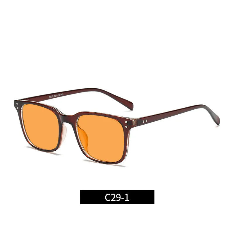 Orange lens anti-blue light glasses with a TR90 frame, shown in one of eleven available colour options.