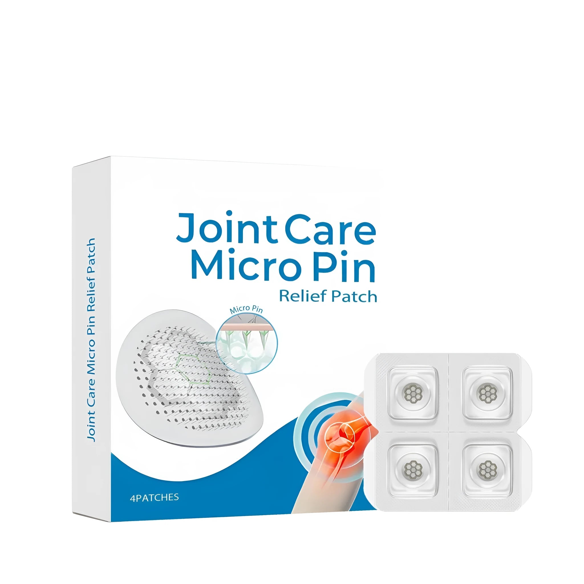 Four individually wrapped joint care patches with turmeric and acetyl hexapeptide-8 formula