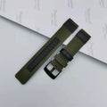 Oxford cloth watch strap in camouflage colour showing buckle and textured fabric, representative of the 20mm-24mm width options.