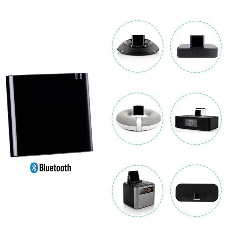 Bluetooth audio adapter with 30-pin connector for Apple receiver speaker